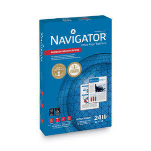 Navigator Premium Multipurpose Copy Paper, 97 Bright, 24 lb Bond Weight, 11 x 17, White, 500 Sheets/Ream, 5 Reams/Carton (SNANMP1724) View Product Image