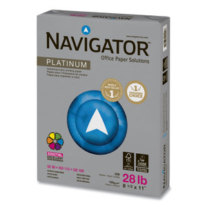 Navigator Platinum Paper, 99 Bright, 28 lb Bond Weight, 8.5 x 11, White, 500/Ream (SNANPL1128) View Product Image