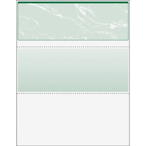 DocuGard Security Business Checks - Letter - 8 1/2" x 11" - 24 lb Basis Weight - Erasure Protection, Watermarked - Marble Green Product Image 