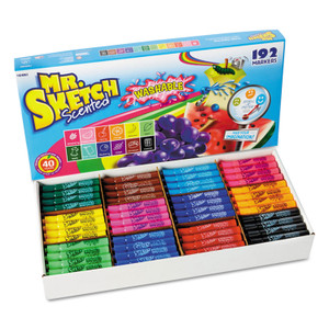 Mr. Sketch Washable Markers, Broad Chisel Tip, Assorted Colors, 192/Set View Product Image