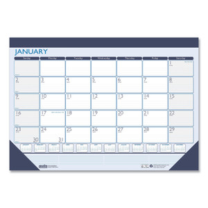 House of Doolittle Recycled Contempo Desk Pad Calendar, 22 x 17, White/Blue Sheets, Blue Binding, Blue Corners, 12-Month (Jan to Dec): 2024 View Product Image