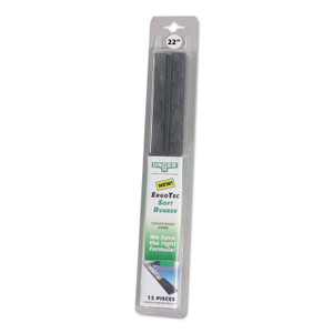 Unger ErgoTec Replacement Squeegee Blades, 16" Wide Blade, Black Rubber, Soft, 12/Pack (UNGRT40) View Product Image