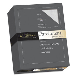 Southworth Parchment Specialty Paper, 24 lb Bond Weight, 8.5 x 11, Gray, 500/Ream (SOU974C) View Product Image