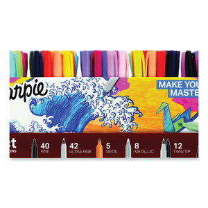 Sharpie Permanent Markers Ultimate Collection Value Pack, Assorted Tip Sizes/Types, Assorted Colors, 115/Set (SAN1983255) View Product Image