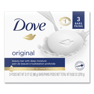 Dove White Beauty Bar, Light Scent, 3.17 oz, 12/Carton View Product Image