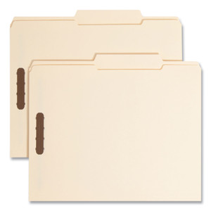 Smead Top Tab Fastener Folders, 1/3-Cut Tabs: Right, 0.75" Expansion, 2 Fasteners, Letter Size, Manila Exterior, 50/Box View Product Image