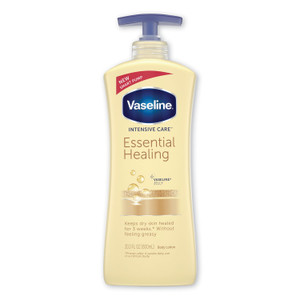 Vaseline Intensive Care Essential Healing Body Lotion, 20.3 oz, Pump Bottle, 4/Carton (UNI07900) View Product Image