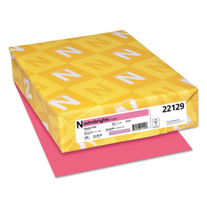 Astrobrights Color Cardstock, 65 lb Cover Weight, 8.5 x 11, Plasma Pink, 250/Pack (WAU22129) View Product Image