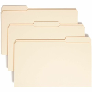 Smead 1/3 Tab Cut Legal Recycled Top Tab File Folder - 8 1/2" x 14" - 3/4" Expansion - Top Tab Location - Assorted Tab Position - 11 pt. Product Image 