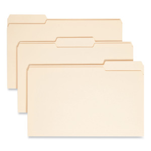 Smead Top Tab File Folders with Antimicrobial Product Protection, 1/3-Cut Tabs: Assorted, Legal, 0.75" Expansion, Manila, 100/Box View Product Image