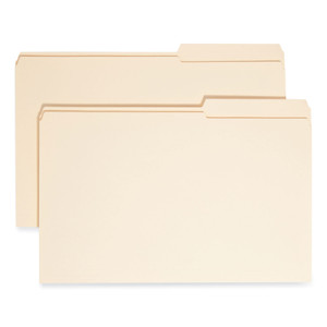Smead Reinforced Guide Height File Folders, 2/5-Cut Tabs: Right Position, Legal Size, 0.75" Expansion, Manila, 100/Box View Product Image