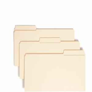 Smead SuperTab 1/3 Tab Cut Legal Recycled Top Tab File Folder - 8 1/2" x 14" - 3/4" Expansion - Top Tab Location - Assorted Tab Position - 11 pt. Product Image 
