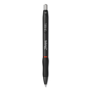 Sharpie S-Gel S-Gel High-Performance Gel Pen, Retractable, Bold 1 mm, Red Ink, Black Barrel, Dozen View Product Image