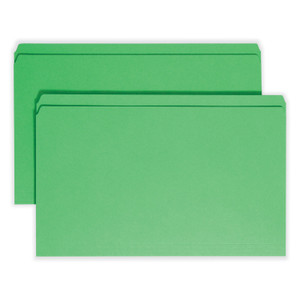 Smead Reinforced Top Tab Colored File Folders, Straight Tabs, Legal Size, 0.75" Expansion, Green, 100/Box View Product Image