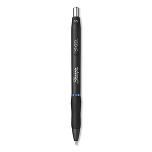 Sharpie S-Gel S-Gel High-Performance Gel Pen, Retractable, Bold 1 mm, Blue Ink, Black Barrel, Dozen View Product Image