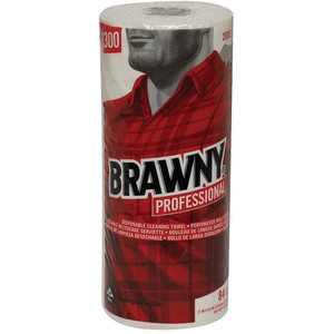 Brawny Professional D300 Disposable Cleaning Towels - 11" Width x 9.30" Length - 84 Sheets/Roll - White - Paper Product Image 