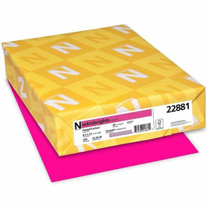 Astrobrights Color Card Stock - Fireball Fuchsia - Letter - 8 1/2" x 11" - 65 lb Basis Weight - Smooth Product Image 