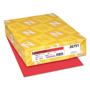 Neenah Paper Exact Brights Paper, 20 lb Bond Weight, 8.5 x 11, Bright Red, 500/Ream View Product Image