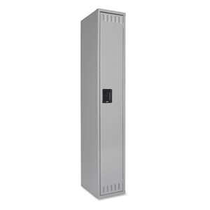 Tennsco Single-Tier Locker, One Locker with Hat Shelf and Coat Rod, 12w x 18d x 72h, Medium Gray (TNNSTS121872AMG) View Product Image