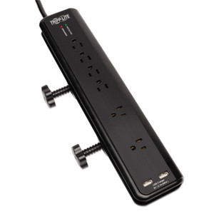 Tripp Lite Surge Protector Power Strip Desk Mount 120V USB 6 Outlet 6' Cord (TRPTLP606DMUSB) View Product Image