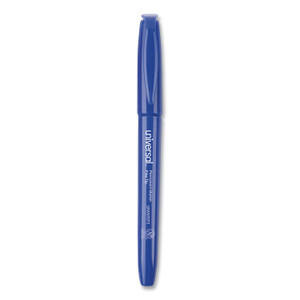 Universal Pen-Style Permanent Marker, Fine Bullet Tip, Blue, Dozen (UNV07073) View Product Image