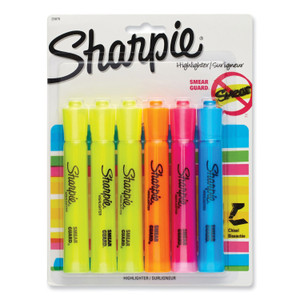 Sharpie Tank Style Highlighters, Assorted Ink Colors, Chisel Tip, Assorted Barrel Colors, 6/Set (SAN25876PP) View Product Image