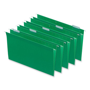 Universal Deluxe Bright Color Hanging File Folders, Legal Size, 1/5-Cut Tabs, Bright Green, 25/Box View Product Image