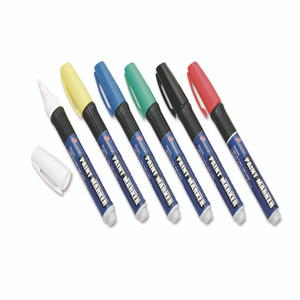 AbilityOne 7520012074167, SKILCRAFT Paint Marker, Ergonomic Rubber Grip, Medium Bullet Tip, Assorted Colors, 6/Set View Product Image