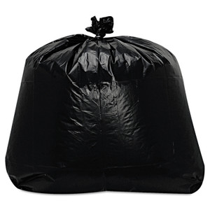 Trinity Plastics Low-Density Can Liners, 56 gal, 1.6 mil, 43" x 47", Black, Flat Pack, 100/Carton View Product Image