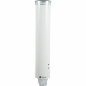 San Jamar Small Pull-type Water Cup Dispenser - 16" Tube - Pull Dispensing - Wall Mountable - Transparent White - Plastic Product Image 