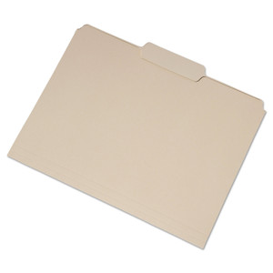 AbilityOne 7530016458096 SKILCRAFT Single Tab File Folders, 1/3-Cut Tabs: Center Position, Letter Size, 1" Expansion, Manila, 100/Box (NSN6458096) View Product Image