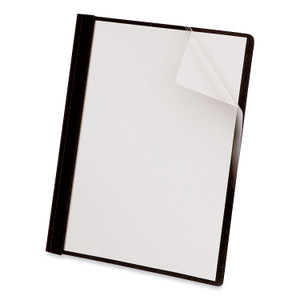 Universal Clear Front Report Cover, Prong Fastener, 0.5" Capacity, 8.5 x 11, Clear/Black, 25/Box View Product Image