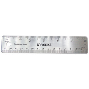 Universal Stainless Steel Ruler, Standard/Metric, 6" Long (UNV59026) View Product Image