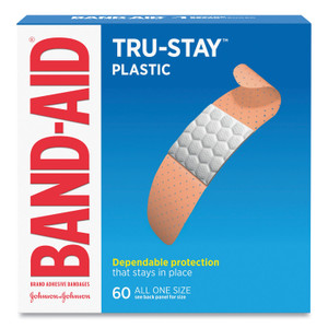 BAND-AID Plastic Adhesive Bandages, 0.75 x 3, 60/Box (JOJ100563500) View Product Image