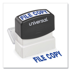 Universal Message Stamp, FILE COPY, Pre-Inked One-Color, Blue (UNV10104) View Product Image