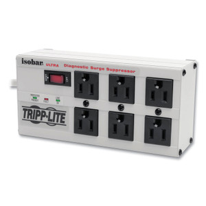 Tripp Lite Isobar Surge Protector, 6 AC Outlets, 6 ft Cord, 3,330 J, Light Gray (TRPISOBAR6ULTRA) View Product Image