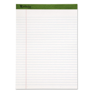 Ampad Earthwise by Ampad Recycled Writing Pad, Wide/Legal Rule, Politex Green Headband, 50 White 8.5 x 11.75 Sheets, Dozen (TOP20172) View Product Image