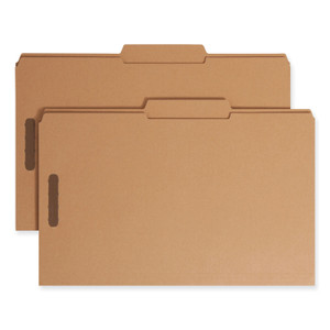 Smead Top Tab Fastener Folders, Guide-Height 2/5-Cut Tabs, 0.75" Expansion, 2 Fasteners, Legal Size, 11-pt Kraft, 50/Box View Product Image