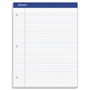 Ampad Double Sheet Pads, Medium/College Rule, 100 White 8.5 x 11.75 Sheets (TOP20323) View Product Image