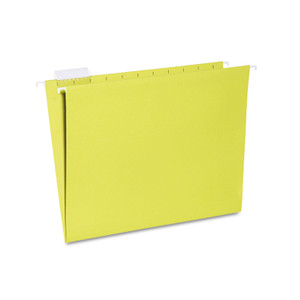 AbilityOne 7530013649501 SKILCRAFT Hanging File Folder, Letter Size, 1/5-Cut Tabs, Yellow, 25/Box (NSN3649501) View Product Image