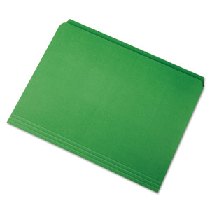 AbilityOne 7530013649505 SKILCRAFT Straight Cut File Folder, Straight Tabs, Letter Size, Green, 100/Box (NSN3649505) View Product Image