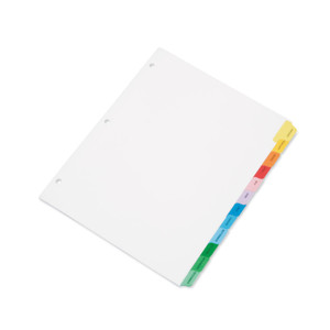 AbilityOne 7530013683490 SKILCRAFT Multiple Index Sheets, 12-Tab, Jan. to Dec., 11 x 8.5, White, 1 Set (NSN3683490) View Product Image