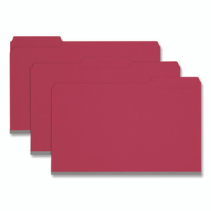 Smead Expanding Recycled Heavy Pressboard Folders, 1/3-Cut Tabs: Assorted, Legal Size, 1" Expansion, Bright Red, 25/Box View Product Image