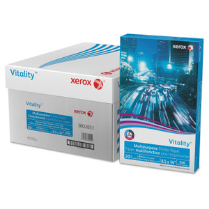 xerox Vitality Multipurpose Print Paper, 92 Bright, 20 lb Bond Weight, 8.5 x 14, White, 500 Sheets/Ream, 10 Reams/Carton (XER3R02051CT) View Product Image