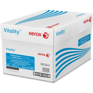 Xerox Vitality 3-Hole Punch Inkjet Multipurpose Printer Paper - White - 92 Brightness - 90% Opacity - Letter - 8 1/2" x 11" Product Image 