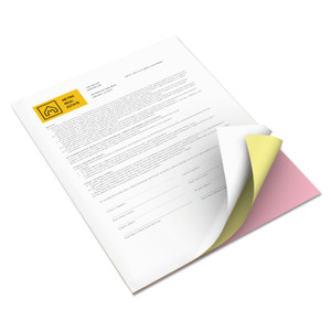 xerox Vitality Multipurpose Carbonless 3-Part Paper, 8.5 x 11, Pink/Canary/White, 5,010/Carton View Product Image