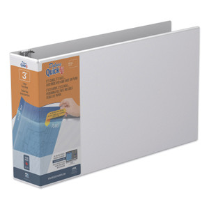 Stride QuickFit Ledger D-Ring View Binder, 3 Rings, 3" Capacity, 11 x 17, White (STW94050) View Product Image