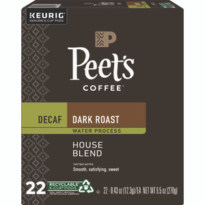 Peet's Coffee & Tea House Blend Decaf K-Cups, 22/Box View Product Image