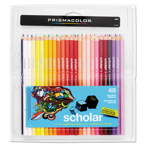 Prismacolor Scholar Colored Pencil Set, 3 mm, HB (#2), Assorted Lead and Barrel Colors, 48/Pack View Product Image
