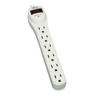 Tripp Lite by Eaton Protect It! Home Computer Surge Protector, 6 AC Outlets, 2 ft Cord, 180 J, Light Gray View Product Image